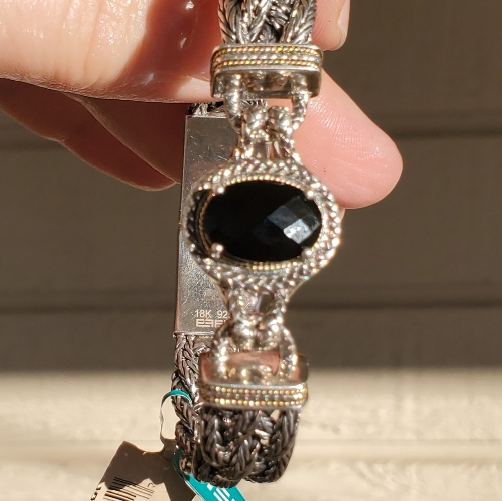Effy braided bracelet 925 silver and 18k gold